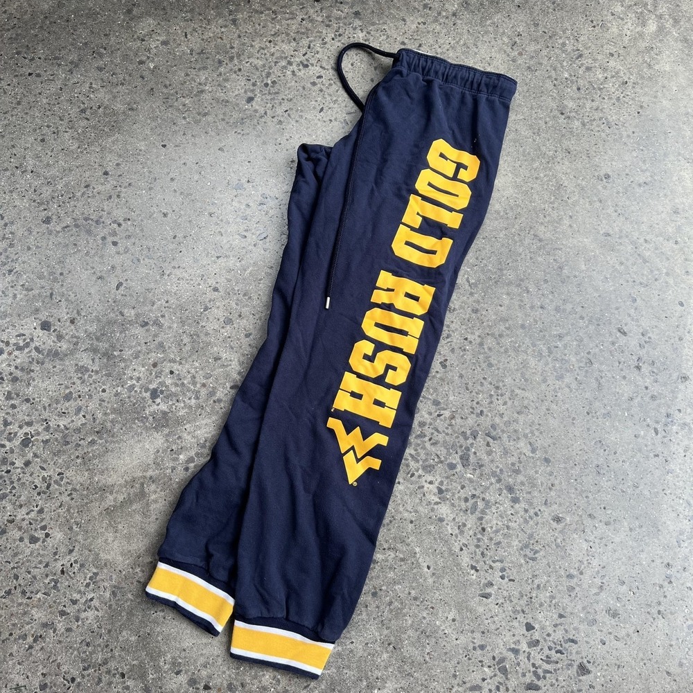 West Virginia Mountaineers Pants Sweatpants Womens Small Navy NCAA Gold Rush